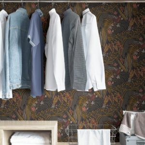 Gold Cranberry Poise Peel and Stick Wallpaper