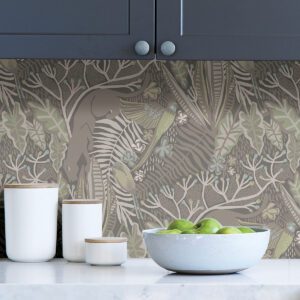 Grey Mint Poise Peel and Stick Wallpaper