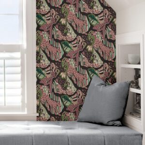 Plum Cat Nap Peel and Stick Wallpaper