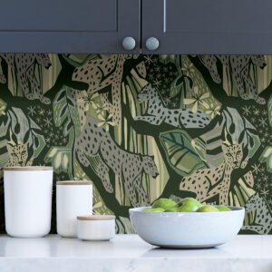 Greens Cat Nap Peel and Stick Wallpaper
