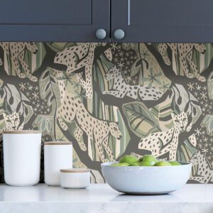 Cream Grey Cat Nap Peel and Stick Wallpaper