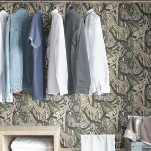 Cream Grey Cat Nap Peel and Stick Wallpaper