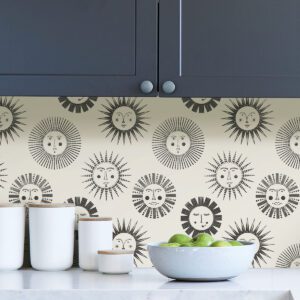 Black & White Konark Peel & Stick Wallpaper