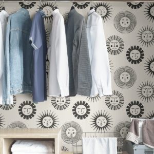 Black & White Konark Peel & Stick Wallpaper