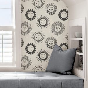 Black & White Konark Peel & Stick Wallpaper