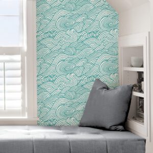 Teal Saybrook Peel & Stick Wallpaper