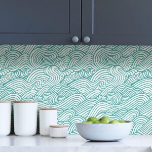 Teal Saybrook Peel & Stick Wallpaper