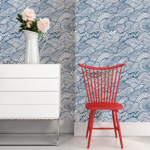 Navy Saybrook Peel & Stick Wallpaper