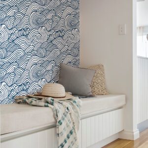 Navy Saybrook Peel & Stick Wallpaper