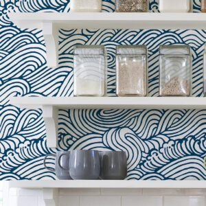 Navy Saybrook Peel & Stick Wallpaper