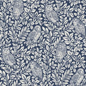 Navy Sleepy Owls Peel & Stick Wallpaper