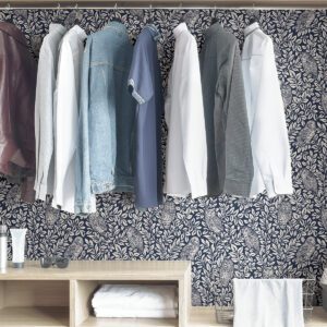 Navy Sleepy Owls Peel & Stick Wallpaper