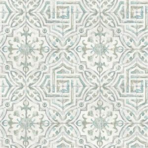 Teal and Grey Landondale Peel & Stick Wallpaper