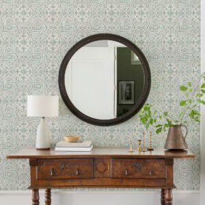 Teal and Grey Landondale Peel & Stick Wallpaper