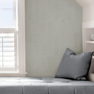 Taupe and Blue Sampson Peel & Stick Wallpaper
