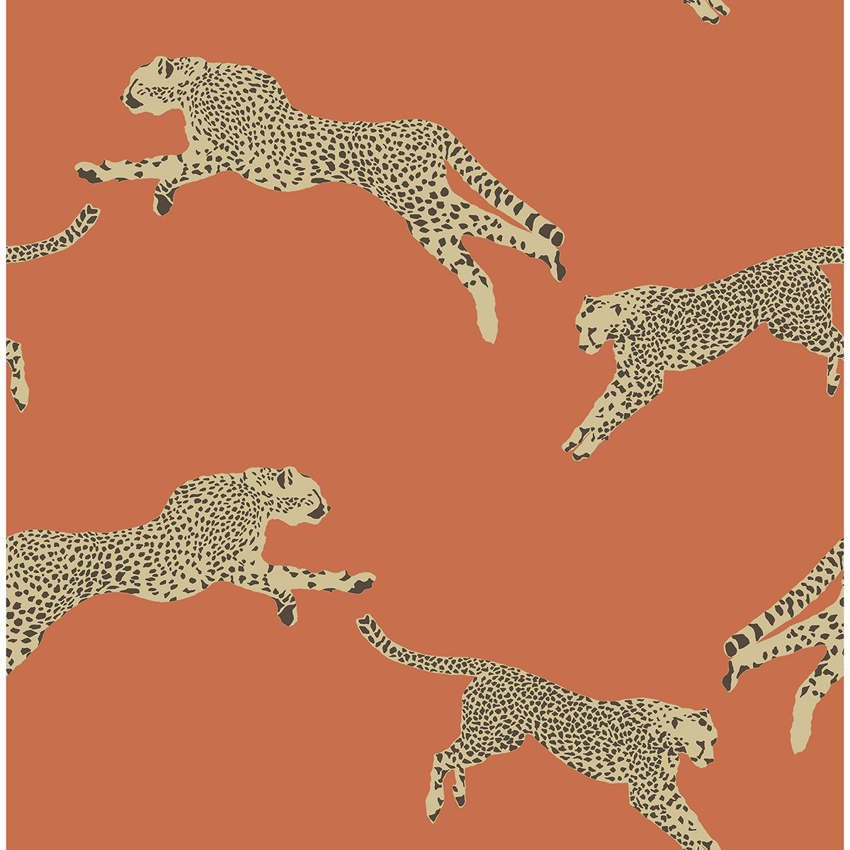 Clementine Leaping Cheetah Peel and Stick Wallpaper