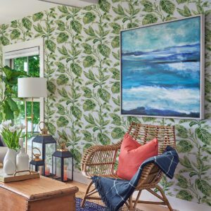 Green Caryota Peel & Stick Wallpaper