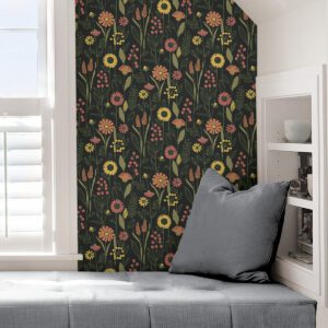 Charcoal Jane Peel & Stick Wallpaper