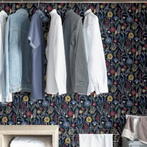 Navy Jane Peel & Stick Wallpaper