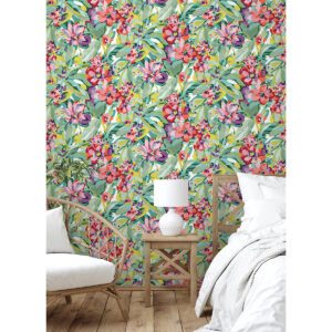 Multi Belles Fleurs Peel and Stick Wallpaper