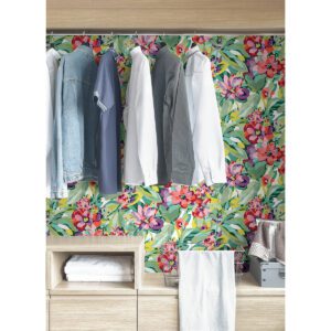 Multi Belles Fleurs Peel and Stick Wallpaper