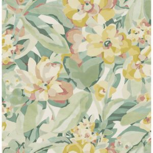 Yellow Belles Fleurs Peel and Stick Wallpaper