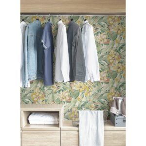 Yellow Belles Fleurs Peel and Stick Wallpaper