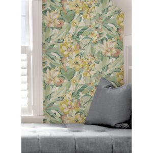 Yellow Belles Fleurs Peel and Stick Wallpaper