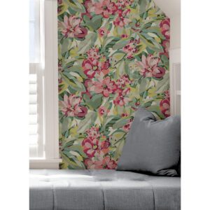 Wine Belles Fleurs Peel and Stick Wallpaper