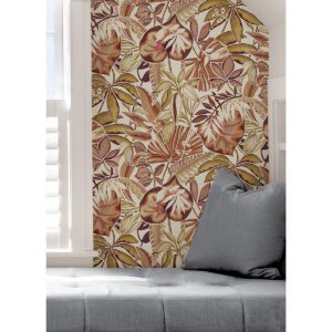 Amber Feuilles Peel and Stick Wallpaper