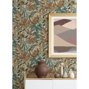 Spice Feuilles Peel and Stick Wallpaper