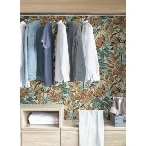 Spice Feuilles Peel and Stick Wallpaper