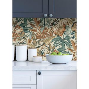 Spice Feuilles Peel and Stick Wallpaper