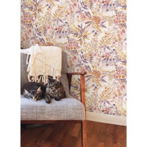 Plum Ochre Naupaka Peel and Stick Wallpaper