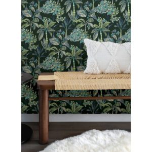 Deep Green Panama Peel and Stick Wallpaper