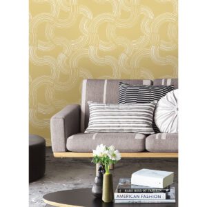 Mustard Hokime Peel and Stick Wallpaper