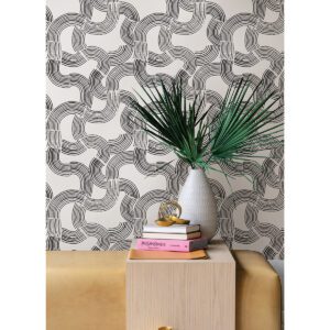 Noir Hokime Peel and Stick Wallpaper