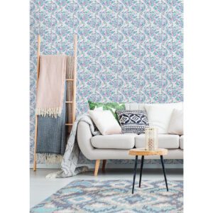 Fuschia Aqua Flamingo Peel and Stick Wallpaper