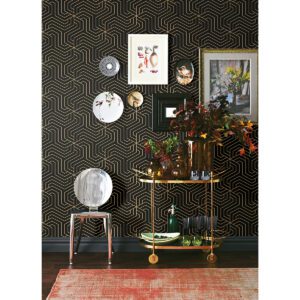 Black Ramsey Geometric Peel and Stick Wallpaper