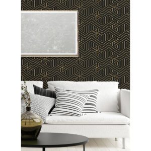 Black Ramsey Geometric Peel and Stick Wallpaper