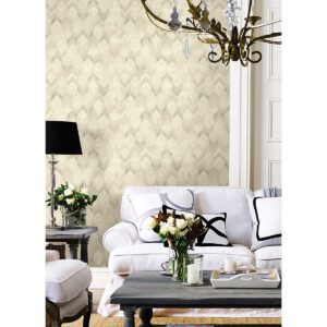Gold Greer Chevron Peel and Stick Wallpaper