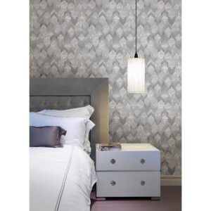 Silver Greer Chevron Peel and Stick Wallpaper