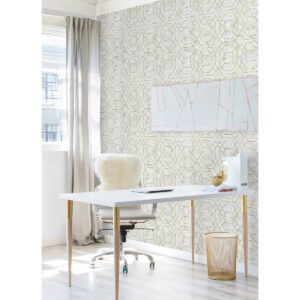 Gold Seraphina Geometric Peel and Stick Wallpaper