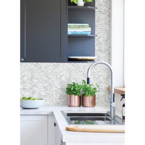 Silver Seraphina Geometric Peel and Stick Wallpaper