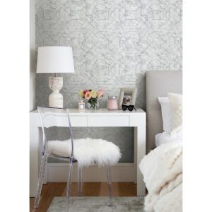 Silver Seraphina Geometric Peel and Stick Wallpaper