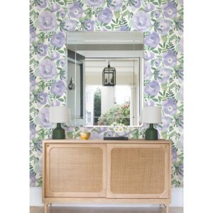 0060748 periwinkle peachy keen flower peel and stick wallpaper.jpeg