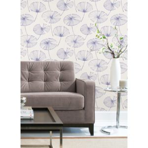 Periwinkle Aya Flower Peel & Stick Wallpaper