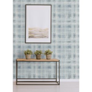 Blue Stuart Plaid Plaid Peel and Stick Wallpaper