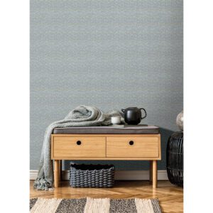 Grey Blue Alden Chevron Peel and Stick Wallpaper