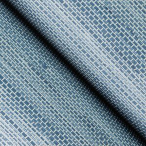 Mineral Blue Classic Faux Grasscloth Peel and Stick Wallpaper